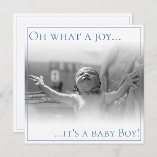 出産案内カード(ベビー付) サンキューカード (正面/裏面)