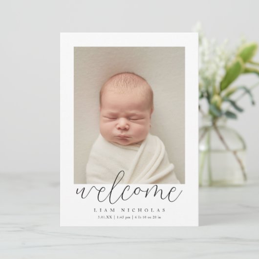 出産案内カード 招待状 (スタンド正面)