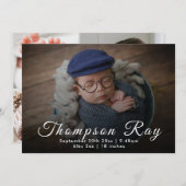 出産案内カード |新生児発表 案内状 (正面/裏面)