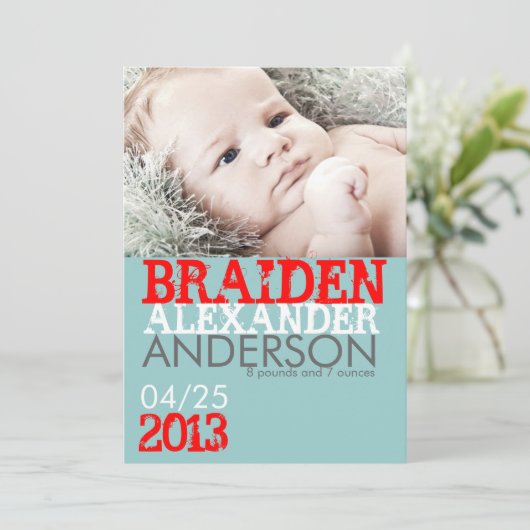 出産案内カード 案内状 (スタンド正面)