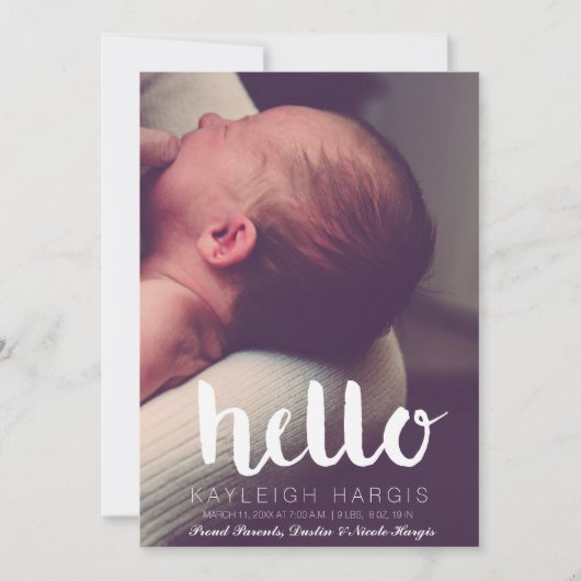 出産案内カード 案内状 (正面)