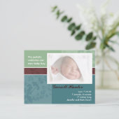 出産案内カード – 男の赤ちゃん 案内ポストカード (スタンド正面)