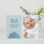 出産案内ハローボーイ新生児ブルーカード 案内状 (スタンド正面)