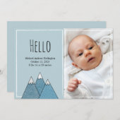 出産案内ハローボーイ新生児ブルーカード 案内状 (正面/裏面)