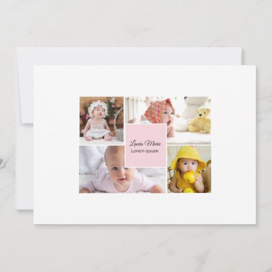 出産案内フォトカードのテンプレート 案内状 (裏面)