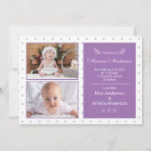 出産案内フォトカードのテンプレート 案内状 (裏面)