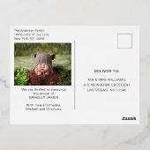 出産案内フォトコラージュ | I'm New Here 箔招待状ポストカード (裏面)