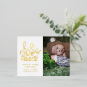 出産案内フォトコラージュ | I'm New Here 箔招待状ポストカード (立ち正面)