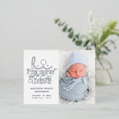 出産案内フォトコラージュ | I'm New Here 箔招待状ポストカード (立ち正面)