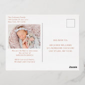 出産案内フォトコラージュ | I'm New Here 箔招待状ポストカード (裏面)