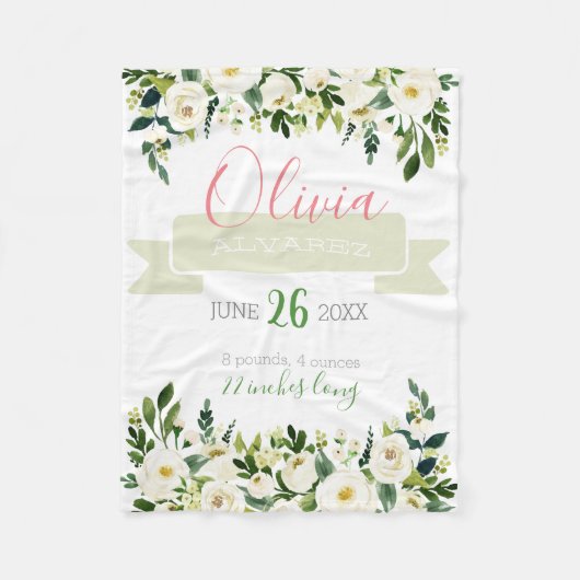 出産発表の包括購買ベビー状態 フリースブランケット (正面)