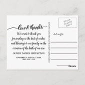 出産発表の愛と感謝してい三つの写真 ポストカード (裏面)