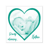 出産発表の美しいハート セルフインキングスタンプ (デザイン)