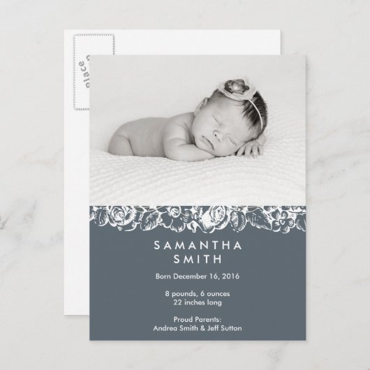 出産発表はがき 案内ポストカード (正面/裏面)