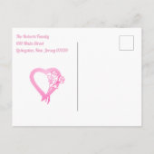 出産発表を行う新しい手 – ベビーガール 案内ポストカード (裏面)