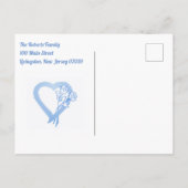 出産発表を行う新しい手 – 男の赤ちゃん 案内ポストカード (裏面)