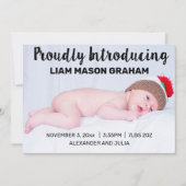 出産発表を誇らしげに紹介 案内状 (正面)