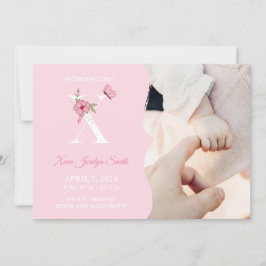 出産発表ガールイニシャルX 招待状