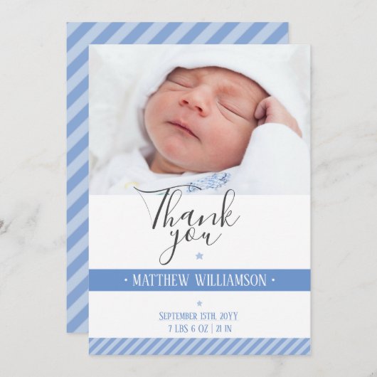 出産発表サンキューカード写真テンプレート 案内状 (正面/裏面)