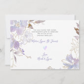 出産発表シャワーありがとうパープル スイートピー 招待状 (裏面)