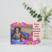 出産発表テンプレート 案内ポストカード (スタンド正面)