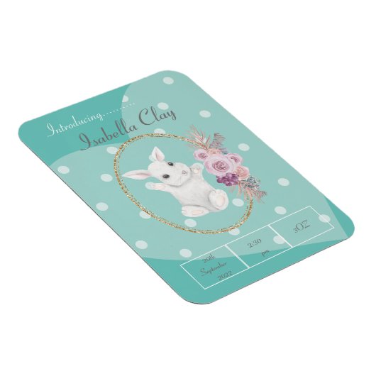 出産発表パーソナライズされた用フォトマグネット マグネット (右側)