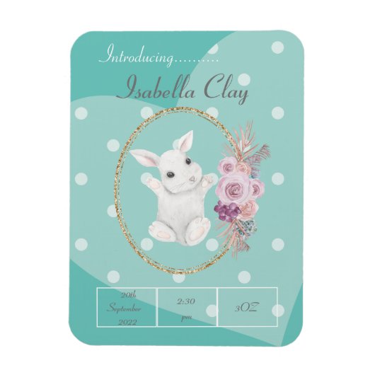 出産発表パーソナライズされた用フォトマグネット マグネット (縦)