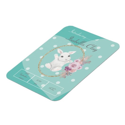 出産発表パーソナライズされた用フォトマグネット マグネット (左側)