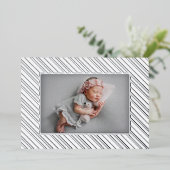 出産発表フォイルストライプのカード 箔招待状 (立ち正面)