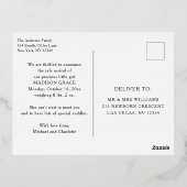 出産発表フォトポストカードラブバグフォイル 箔招待状ポストカード (裏面)