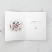 出産発表ベビー足のスケッチ 招待状 (内部)