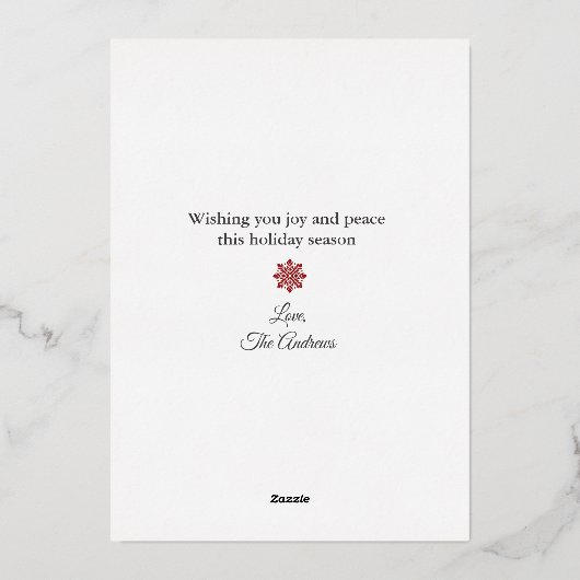 出産発表メリークリスマスフォト 箔シーズンカード (裏面)