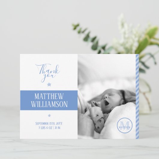 出産発表モノグラムカード写真テンプレート 案内状 (スタンド正面)