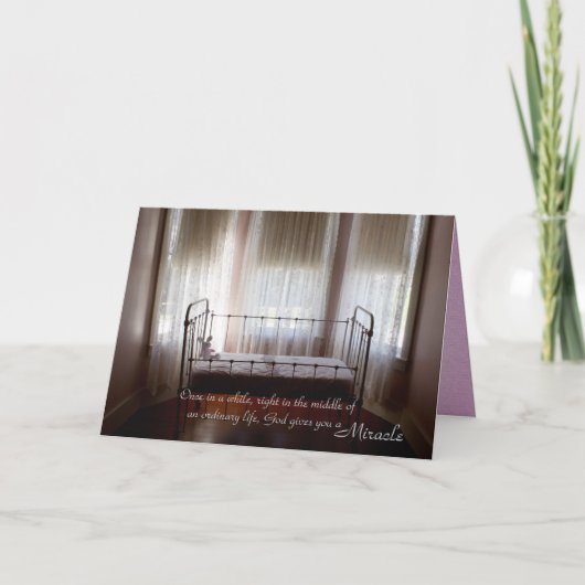 出産発表ヴィンテージクリブガール 案内状 (正面)