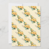 出産発表ヴィンテージ花イエローカード 案内状 (裏面)