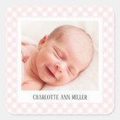 出産発表封筒用シールシール スクエアシール (正面)