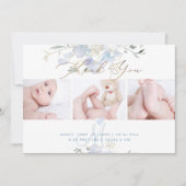 出産発表+シャワーお礼 ブルースイートピー 招待状 (正面)