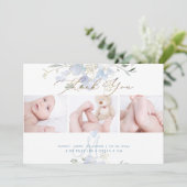 出産発表+シャワーお礼 ブルースイートピー 招待状 (スタンド正面)