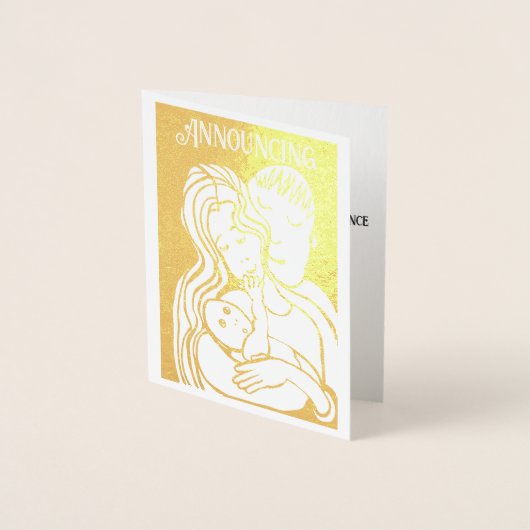 出産発表 箔カード (正面)