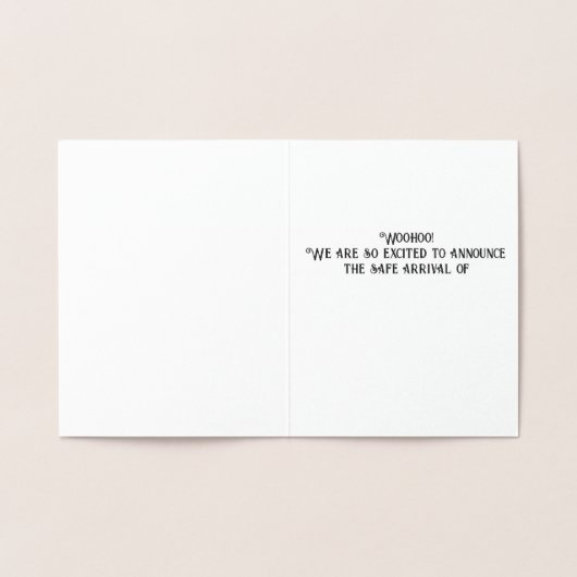 出産発表 箔カード (内部)