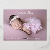 出産発表 箔招待状 (裏面)