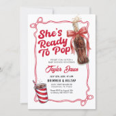 出産祝いの招待状 She's Ready to Pop Baby Shower Invitation 招待状 (正面)