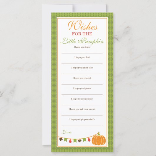 出産祝いカード, ベビーシャワー, リトルパンプキン (正面)