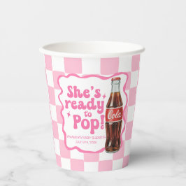 出産祝いパーティー用のピンクの紙コップ She's Ready to Pop 紙コップ