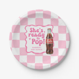 出産祝いパーティー　ピンクプレート She's Ready to Pop ペーパープレート