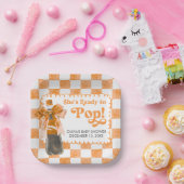 出産祝いパーティー She's Ready to Pop Baby Shower ペーパープレート (パーティー)