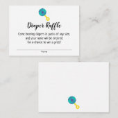 出産祝い オムツくじ チケット（ターコイズラトル付き） エンクロージャーカード (正面/裏面)