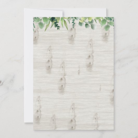 出産祝い 森の動物 招待状 (裏面)