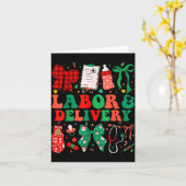 出産＆分娩看護師 クリスマス L&amp;D 看護 カード (黄色い花)