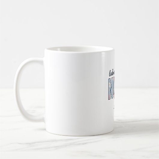 出産+看護師+花柄+リボン+ヴィンテージ+Tシャツ コーヒーマグカップ (左)